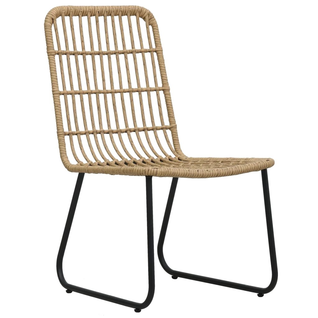 vidaXL 3 Piece Bistro Set Poly Rattan Oak - Bistro Sets