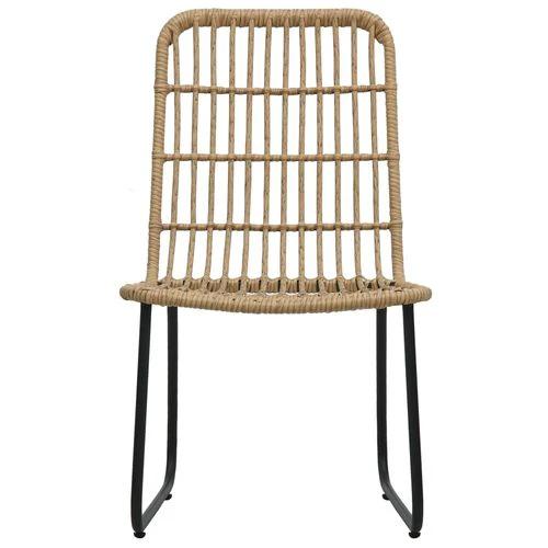 vidaXL 3 Piece Bistro Set Poly Rattan Oak - Bistro Sets