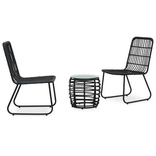 vidaXL 3 Piece Bistro Set Poly Rattan Oak - Bistro Sets