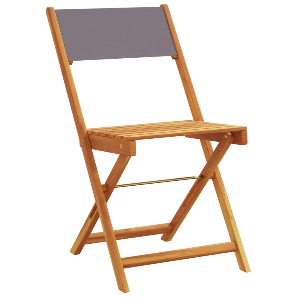 vidaXL Bistro Chairs 2 pcs Cream White Solid Wood Acacia and Fabric - Bistro Sets