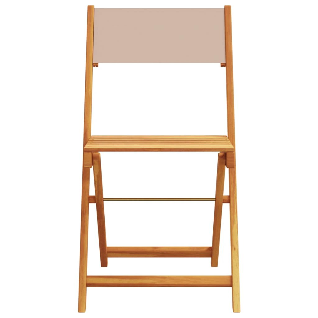 vidaXL Bistro Chairs 2 pcs Cream White Solid Wood Acacia and Fabric - Bistro Sets
