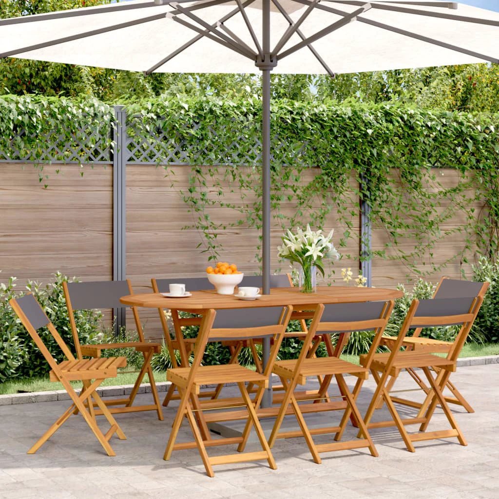 vidaXL Bistro Chairs 2 pcs Cream White Solid Wood Acacia and Fabric - Bistro Sets