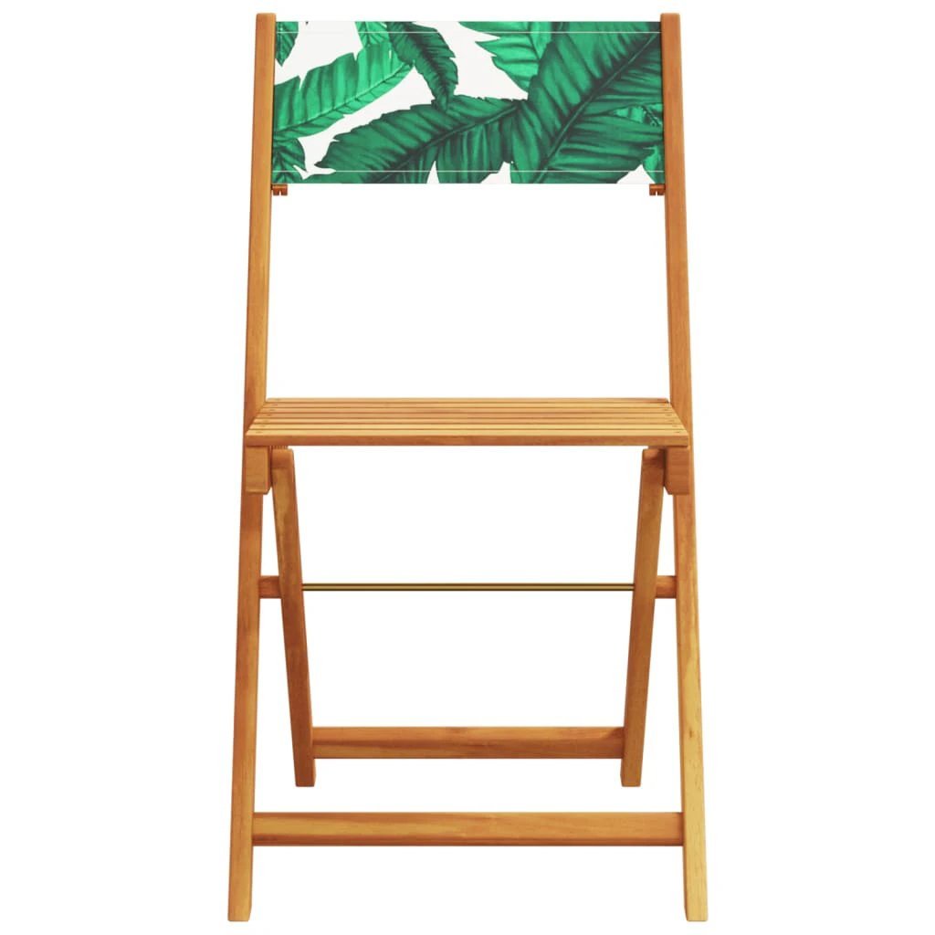 vidaXL Bistro Chairs 2 pcs Cream White Solid Wood Acacia and Fabric by vidaXL