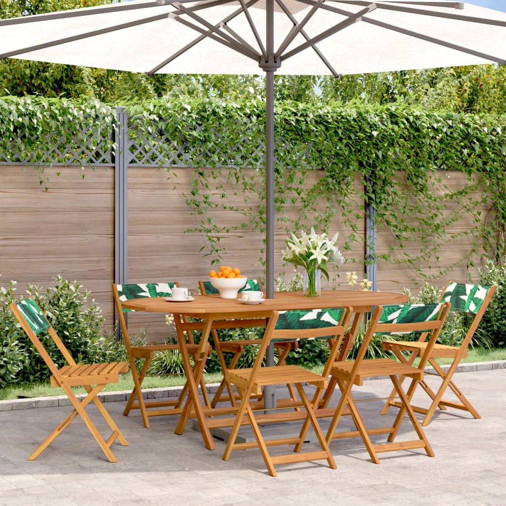 vidaXL Bistro Chairs 2 pcs Cream White Solid Wood Acacia and Fabric by vidaXL