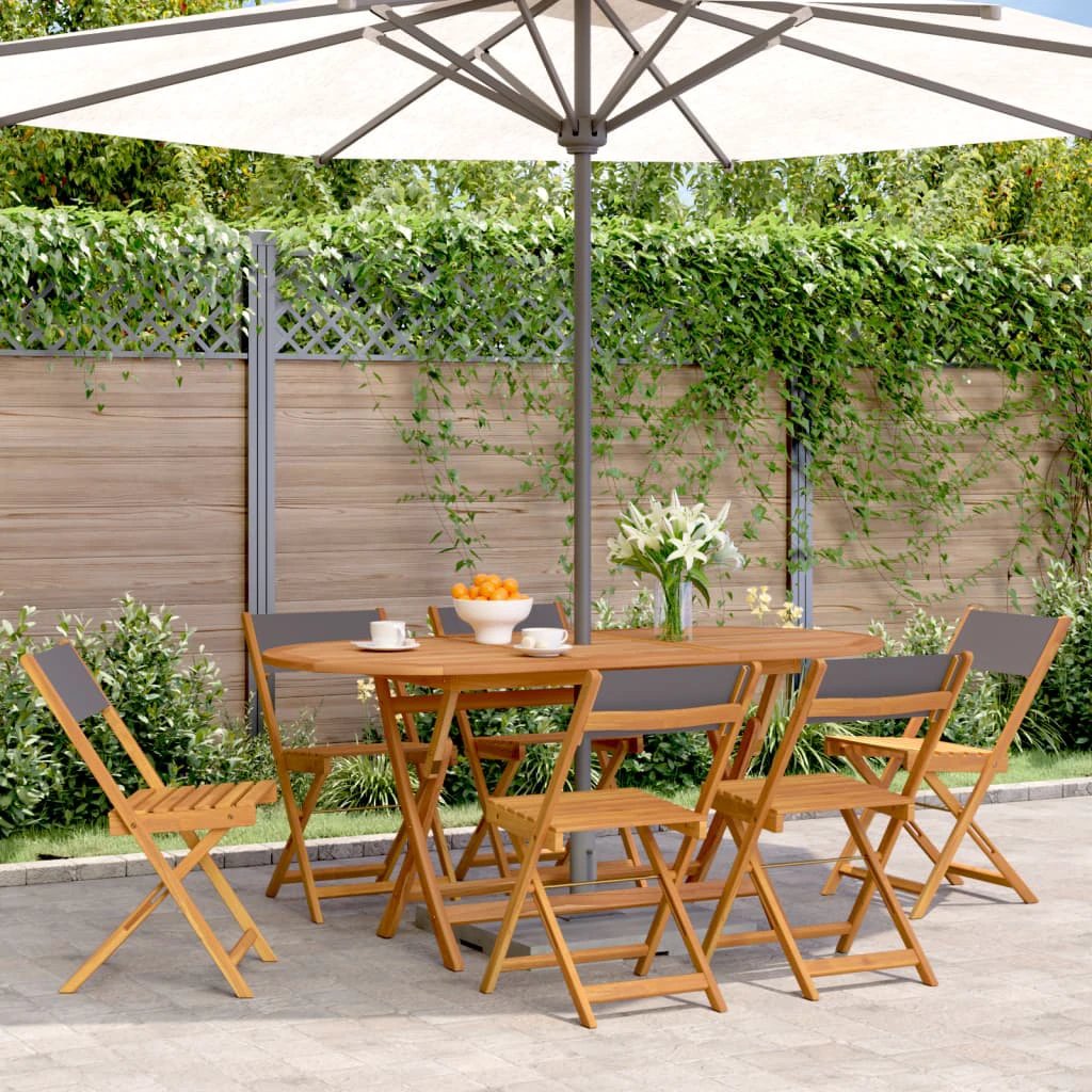 vidaXL Bistro Chairs 2 pcs Cream White Solid Wood Acacia and Fabric by vidaXL
