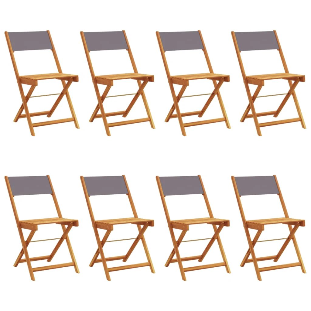 vidaXL Bistro Chairs 2 pcs Cream White Solid Wood Acacia and Fabric - Bistro Sets