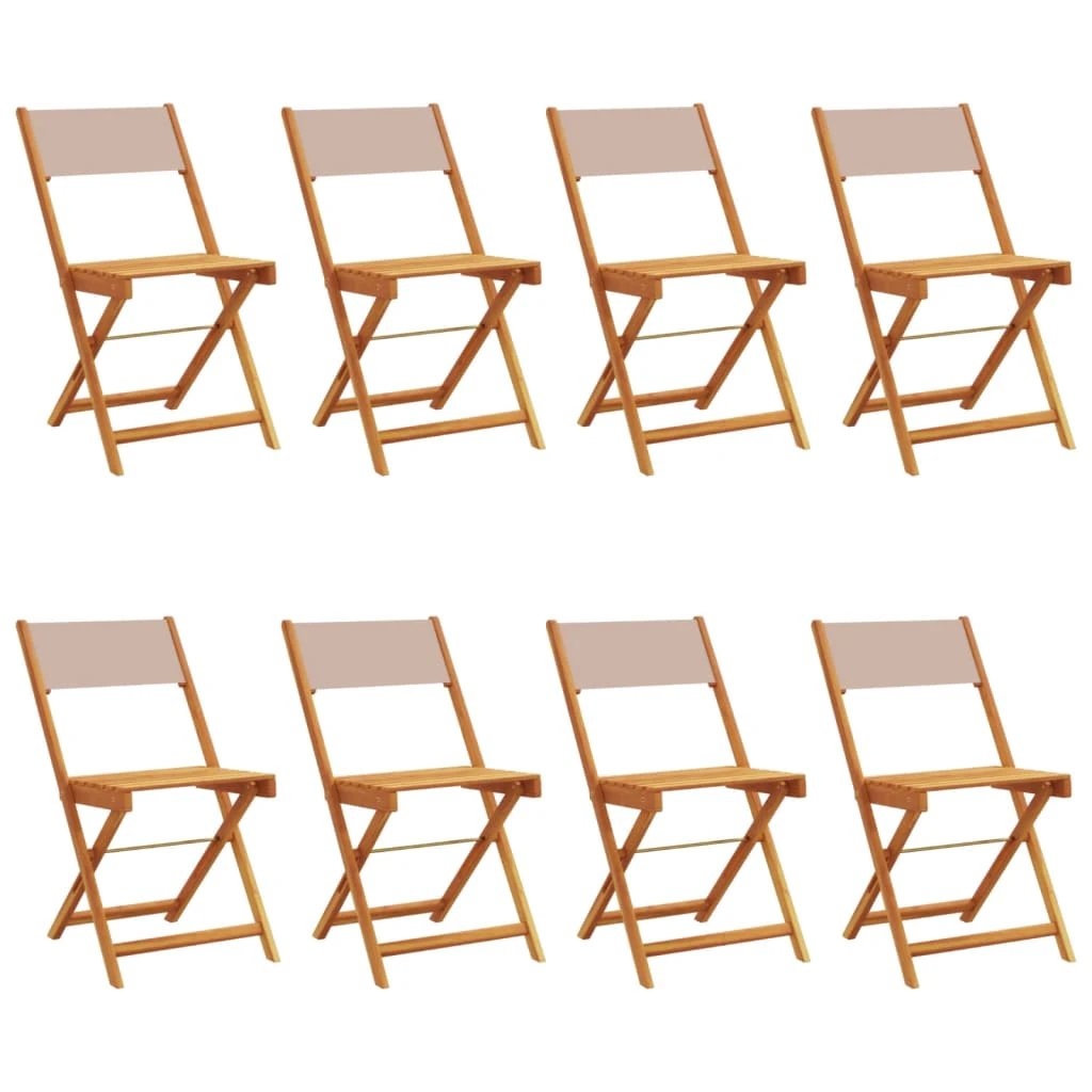 vidaXL Bistro Chairs 2 pcs Cream White Solid Wood Acacia and Fabric - Bistro Sets