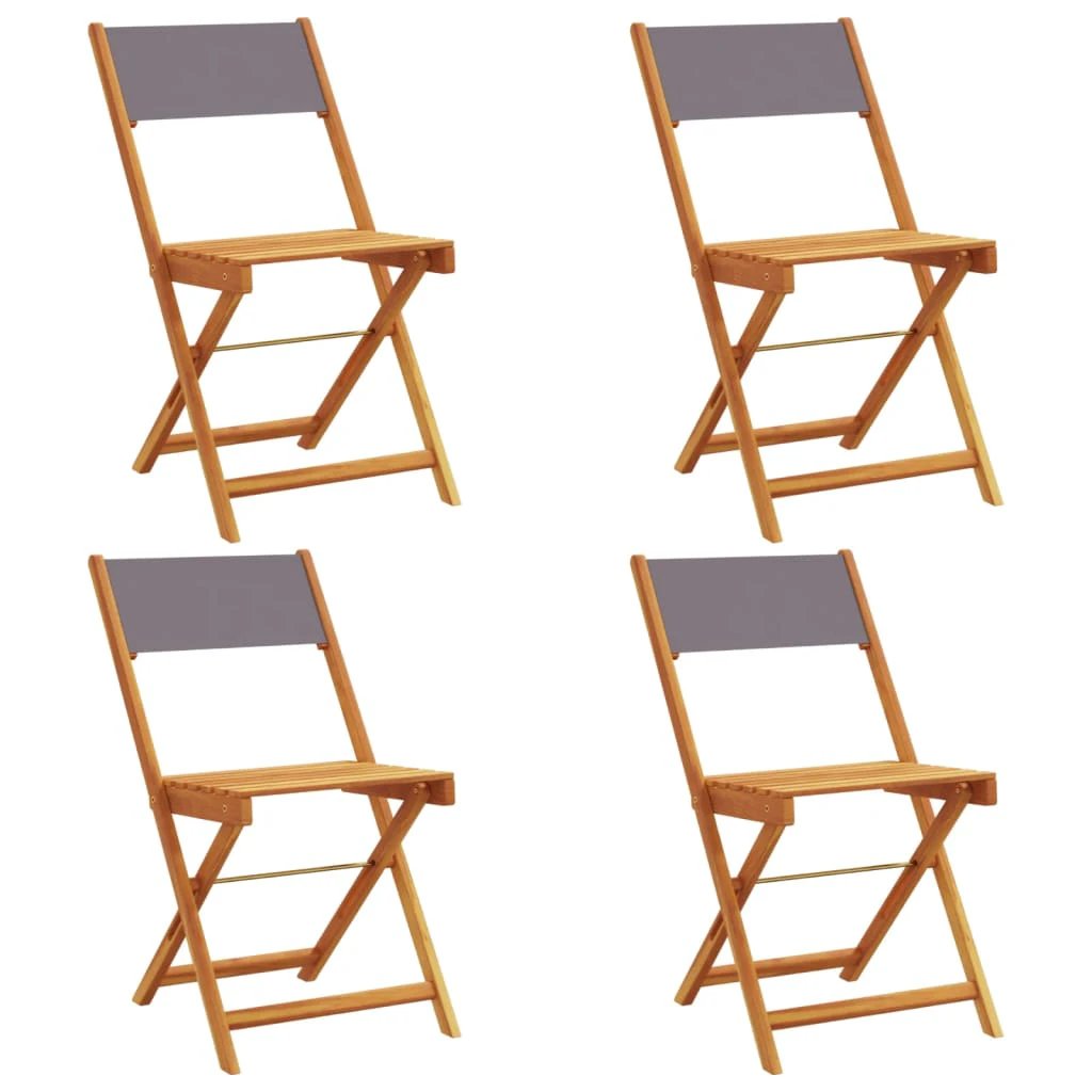 vidaXL Bistro Chairs 2 pcs Cream White Solid Wood Acacia and Fabric - Bistro Sets
