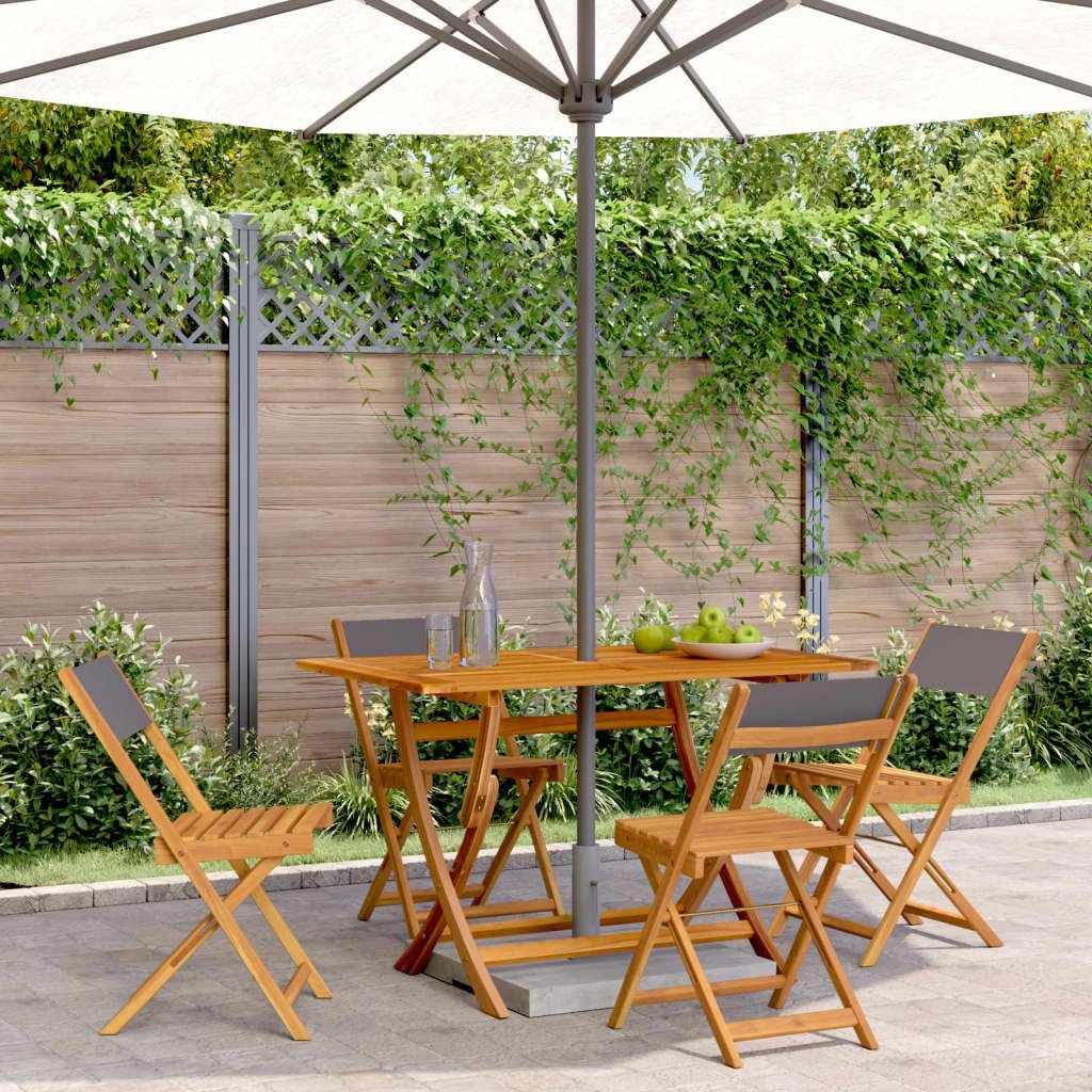 vidaXL Bistro Chairs 2 pcs Cream White Solid Wood Acacia and Fabric - Bistro Sets