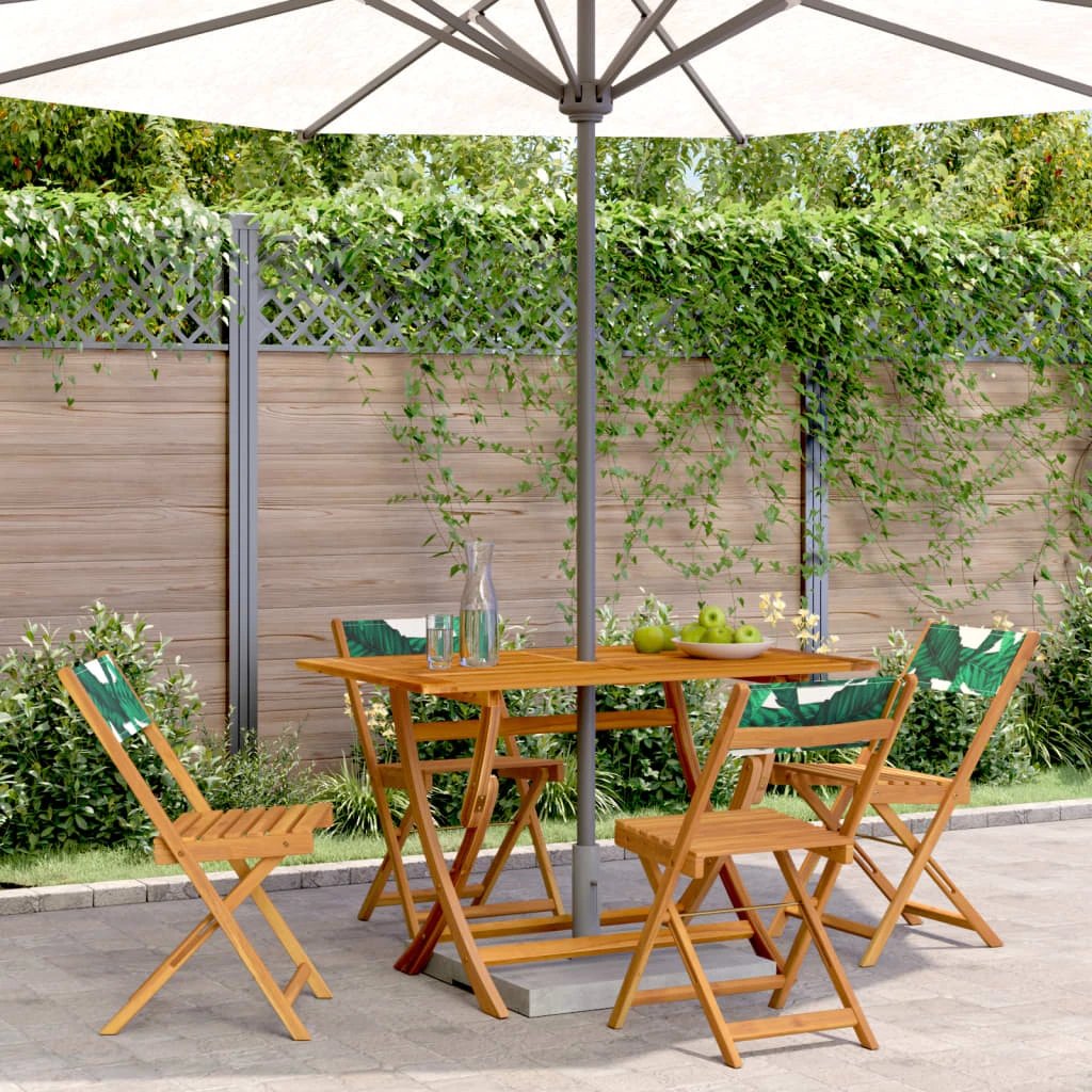 vidaXL Bistro Chairs 2 pcs Cream White Solid Wood Acacia and Fabric by vidaXL