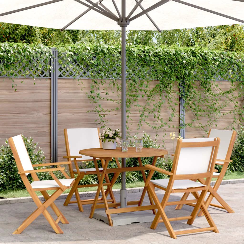 vidaXL 3 Piece Bistro Set Cream White Fabric and Solid Wood by vidaXL