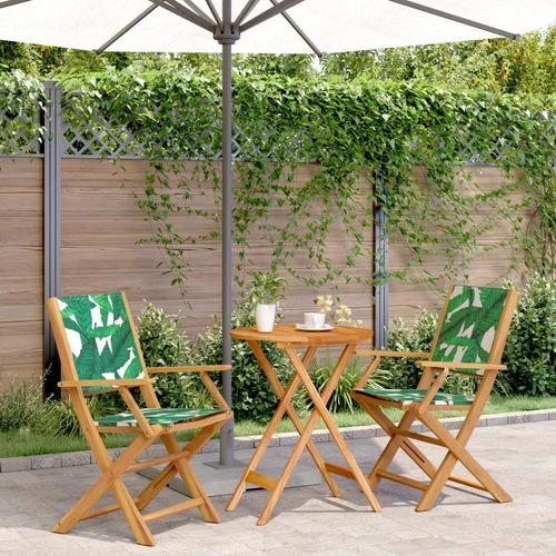 vidaXL 3 Piece Bistro Set Cream White Fabric and Solid Wood by vidaXL