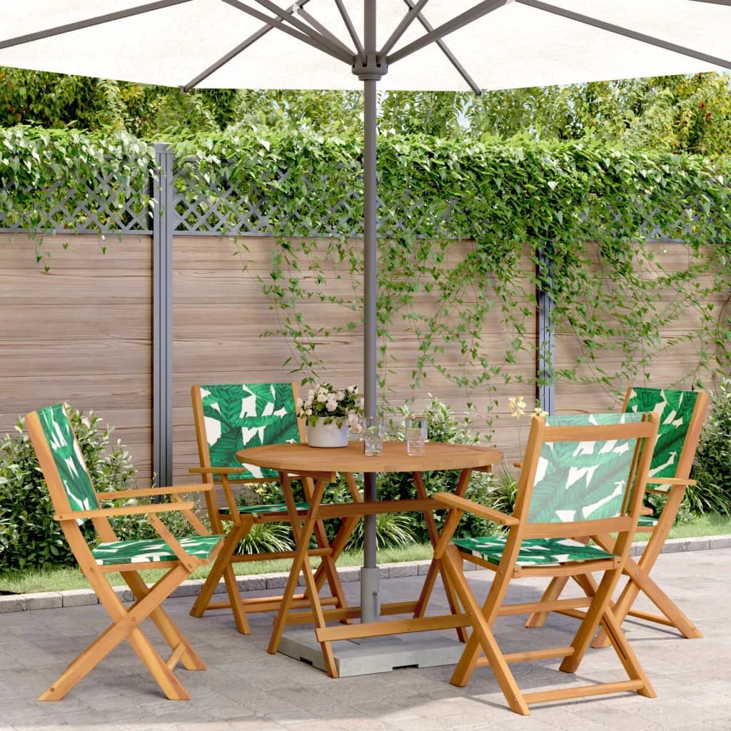 vidaXL vidaXL 3 Piece Bistro Set Cream White Fabric and Solid Wood - Bistro Sets