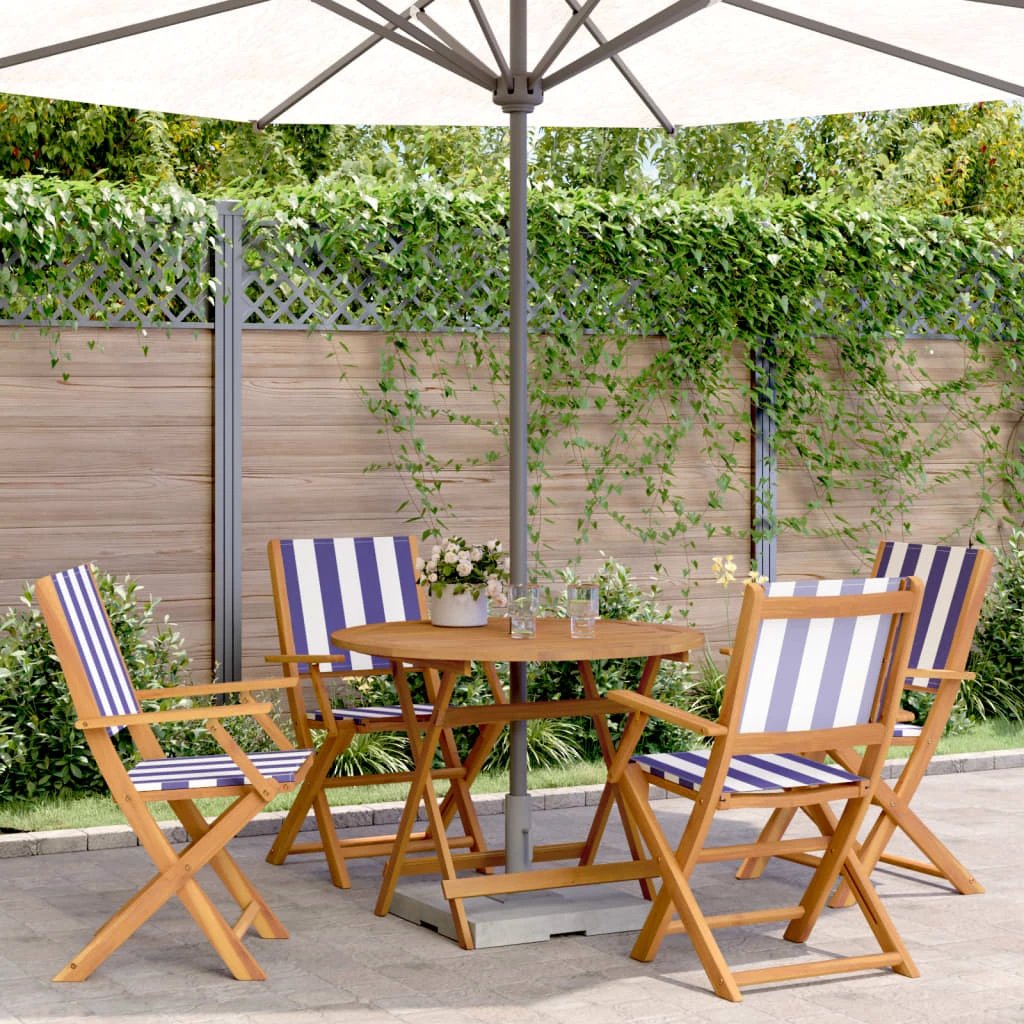 vidaXL 3 Piece Bistro Set Cream White Fabric and Solid Wood by vidaXL