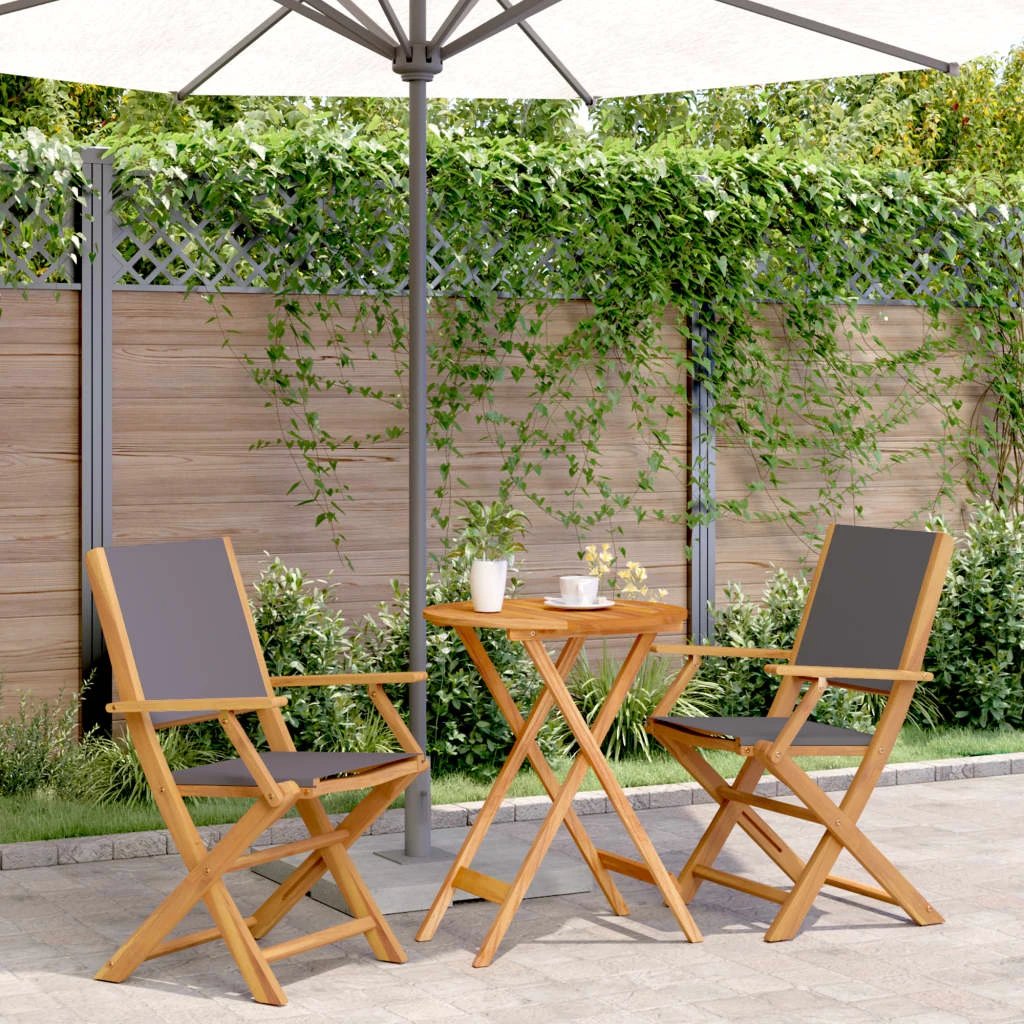 vidaXL 3 Piece Bistro Set Cream White Fabric and Solid Wood by vidaXL