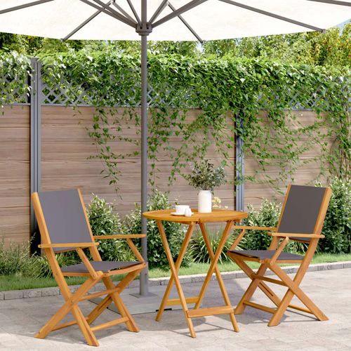 vidaXL 3 Piece Bistro Set Cream White Fabric and Solid Wood by vidaXL