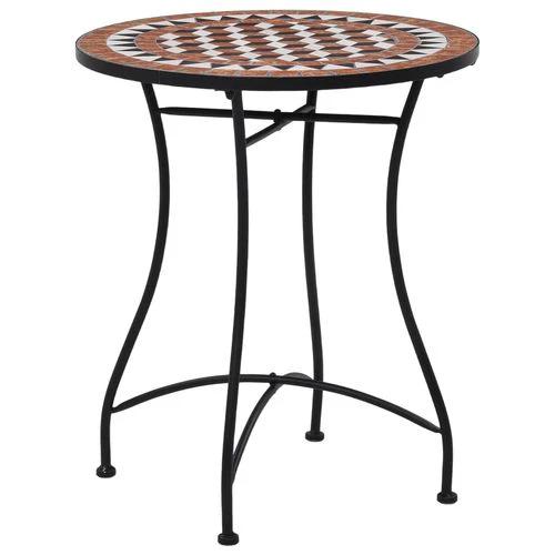 vidaXL 3 Piece Mosaic Bistro Set Ceramic Tile Terracotta by vidaXL