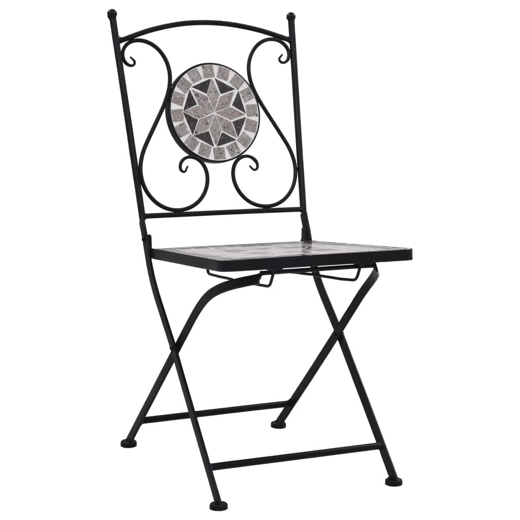 vidaXL 3 Piece Mosaic Bistro Set Ceramic Tile Terracotta - Bistro Sets