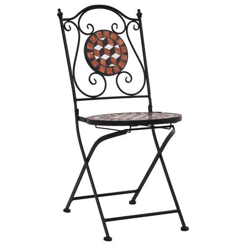 vidaXL 3 Piece Mosaic Bistro Set Ceramic Tile Terracotta by vidaXL