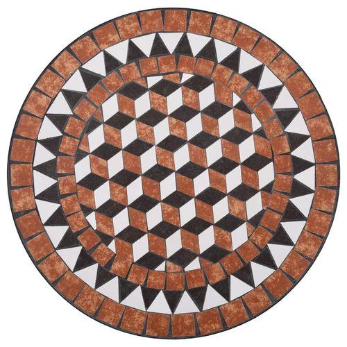 vidaXL 3 Piece Mosaic Bistro Set Ceramic Tile Terracotta by vidaXL