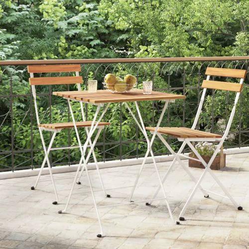vidaXL Folding Bistro Table 55x54x71 cm Solid Wood Acacia and Steel by vidaXL