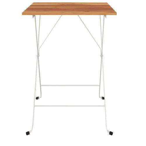 vidaXL Folding Bistro Table 55x54x71 cm Solid Wood Acacia and Steel by vidaXL