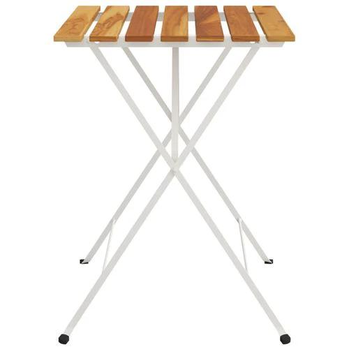 vidaXL Folding Bistro Table 55x54x71 cm Solid Wood Acacia and Steel by vidaXL