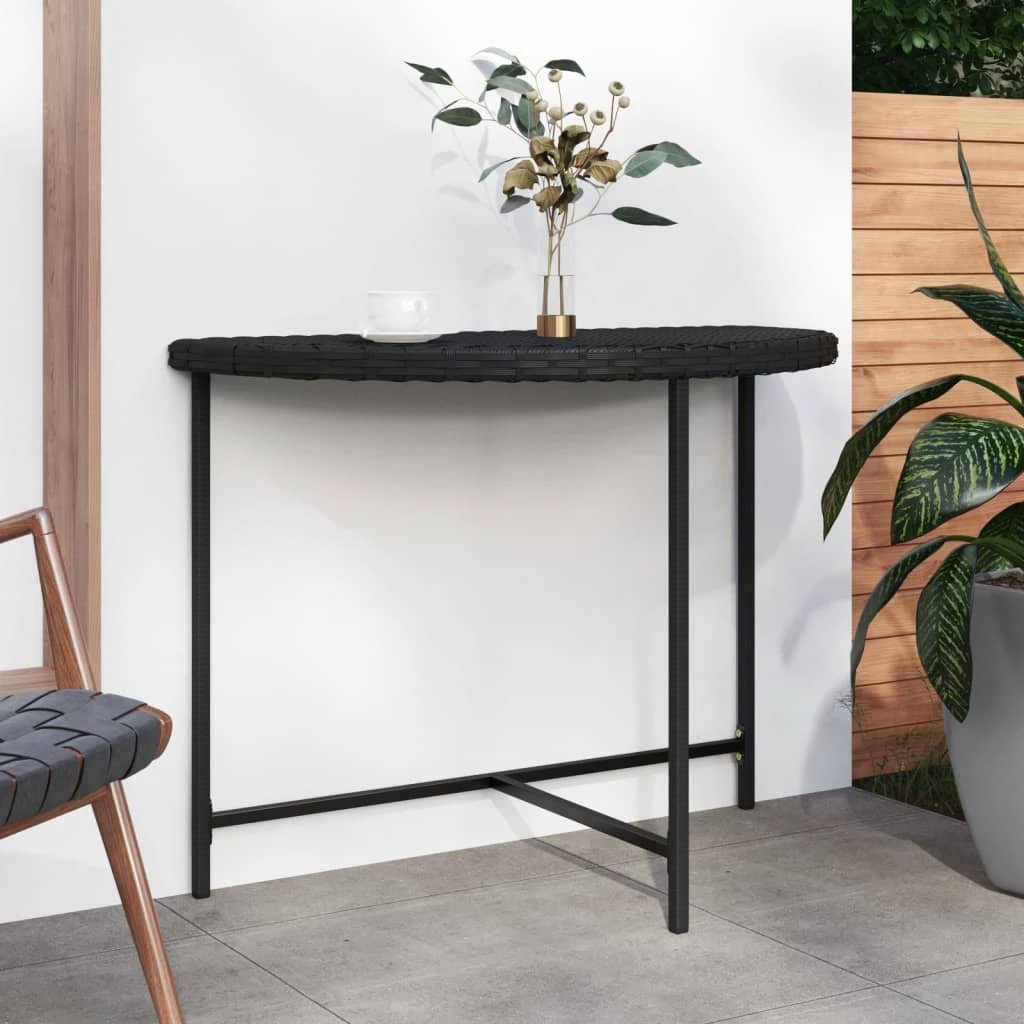 vidaXL Garden Table Black 100x50x75 cm Poly Rattan - from vidaXL