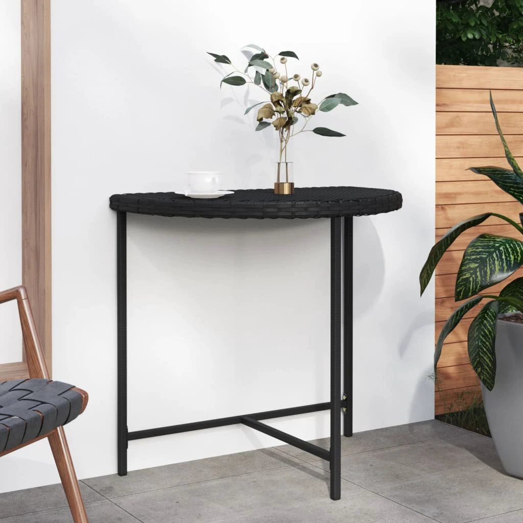 vidaXL Garden Table Black 100x50x75 cm Poly Rattan - from vidaXL