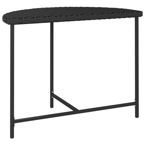 vidaXL Garden Table Black 100x50x75 cm Poly Rattan by vidaXL