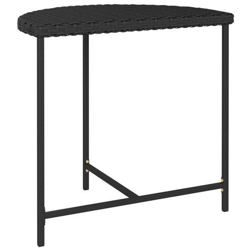 vidaXL Garden Table Black 100x50x75 cm Poly Rattan by vidaXL