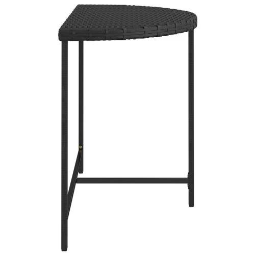vidaXL Garden Table Black 100x50x75 cm Poly Rattan by vidaXL