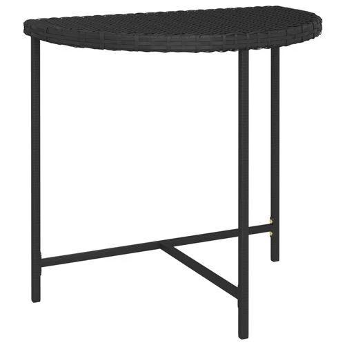vidaXL Garden Table Black 100x50x75 cm Poly Rattan by vidaXL