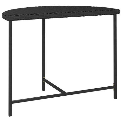 vidaXL Garden Table Black 100x50x75 cm Poly Rattan - from vidaXL