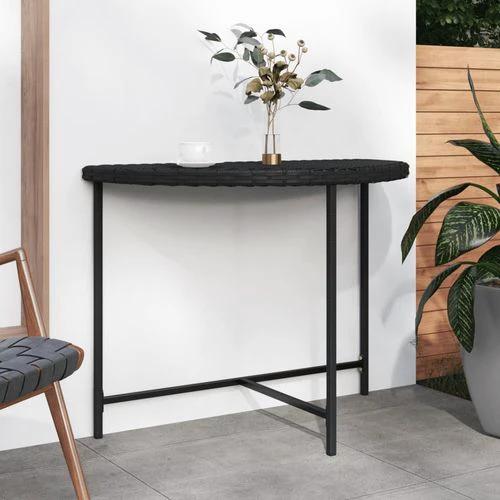 vidaXL Garden Table Black 100x50x75 cm Poly Rattan - from vidaXL