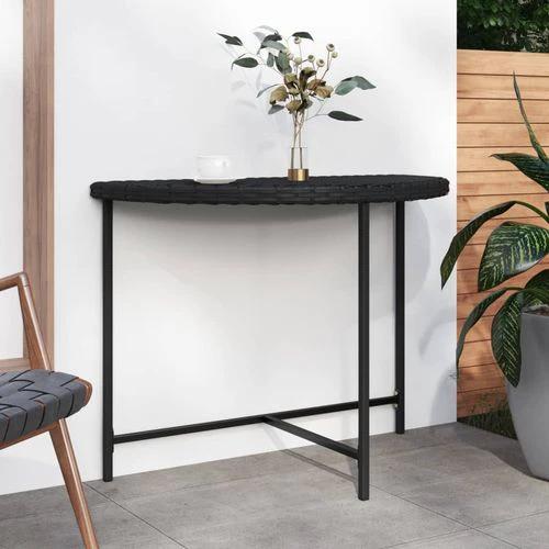 vidaXL Garden Table Black 100x50x75 cm Poly Rattan by vidaXL