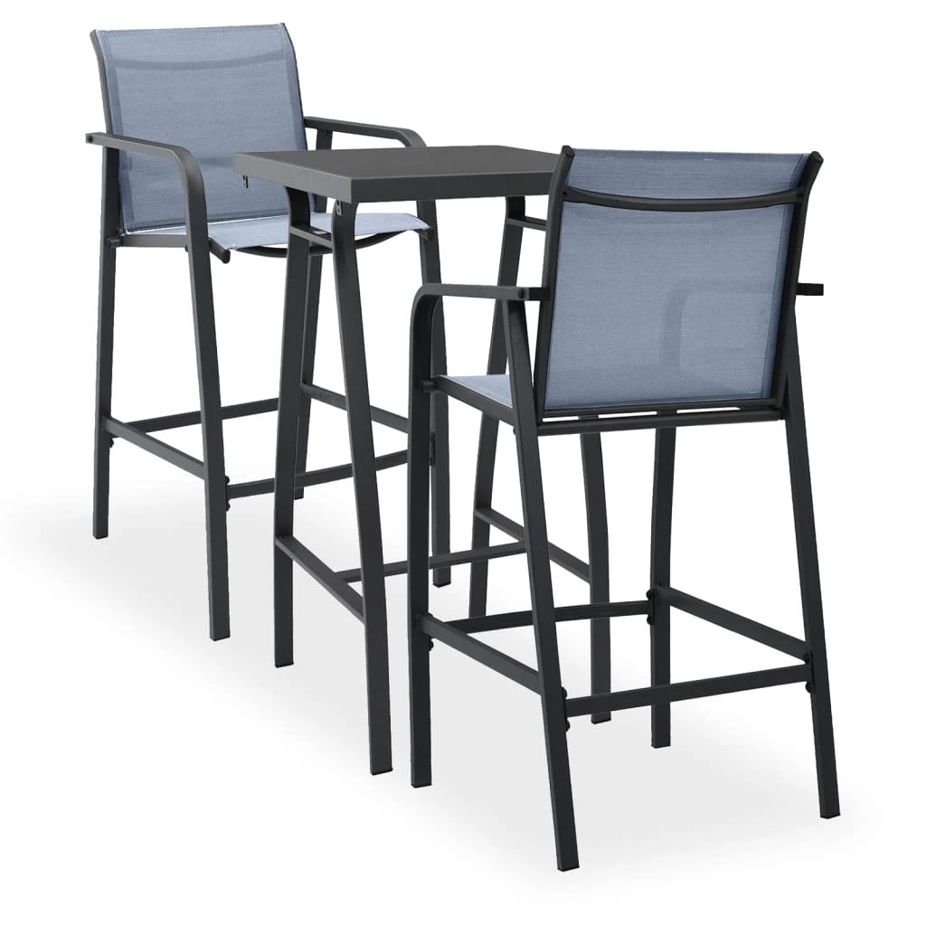 vidaXL 3 Piece Garden Bar Set Black by vidaXL