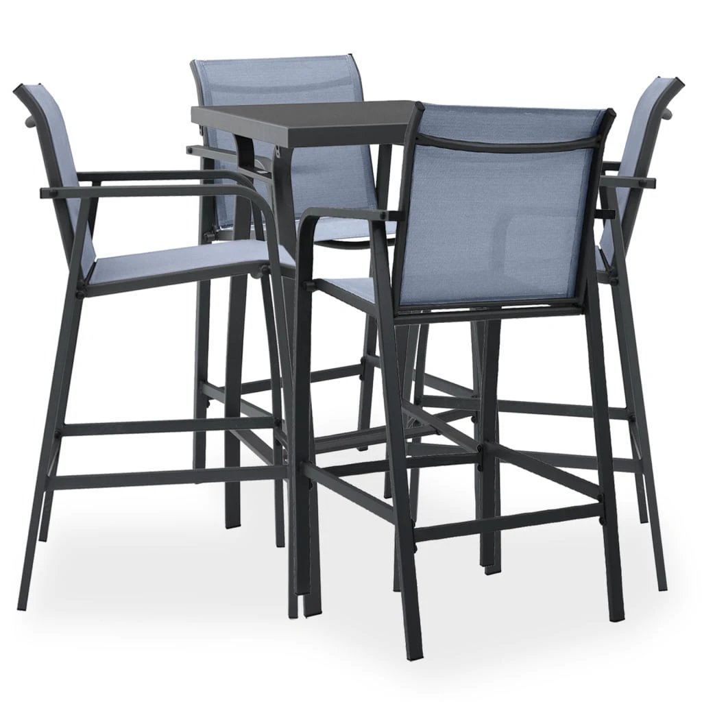 vidaXL 3 Piece Garden Bar Set Black by vidaXL