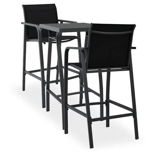 vidaXL vidaXL 3 Piece Garden Bar Set Black -