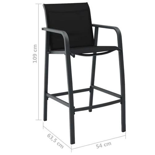 vidaXL vidaXL 3 Piece Garden Bar Set Black -