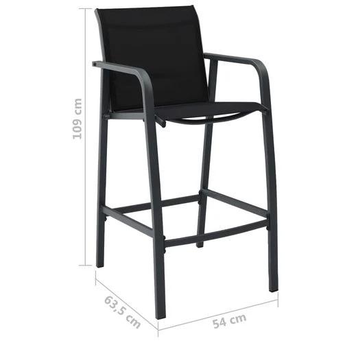 vidaXL 3 Piece Garden Bar Set Black by vidaXL