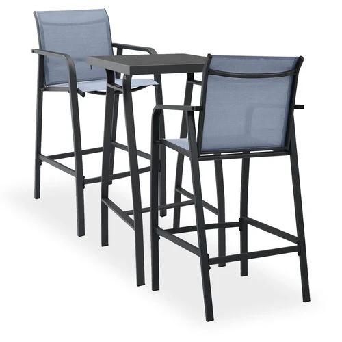 vidaXL 3 Piece Garden Bar Set Black by vidaXL