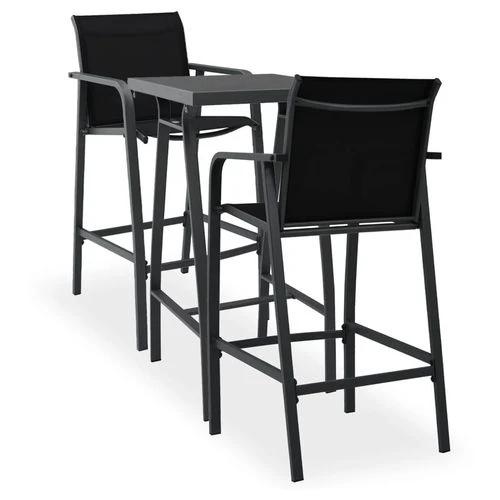 vidaXL 3 Piece Garden Bar Set Black by vidaXL