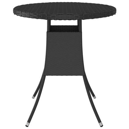 Garden Table Black 70x70x73 cm Poly Rattan by vidaXL