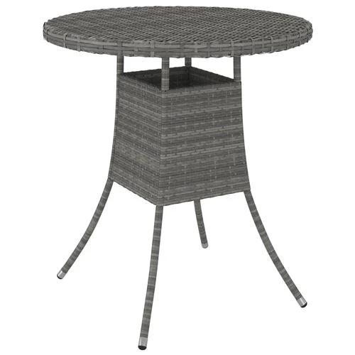 Garden Table Black 70x70x73 cm Poly Rattan by vidaXL