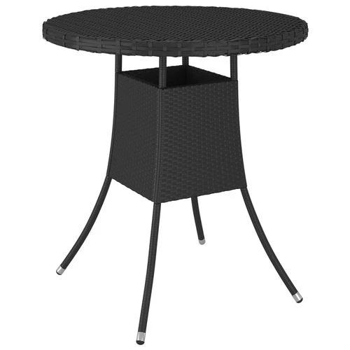 Garden Table Black 70x70x73 cm Poly Rattan by vidaXL