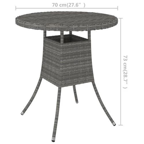 vidaXL Garden Table Black 70x70x73 cm Poly Rattan -