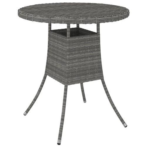 Garden Table Black 70x70x73 cm Poly Rattan by vidaXL