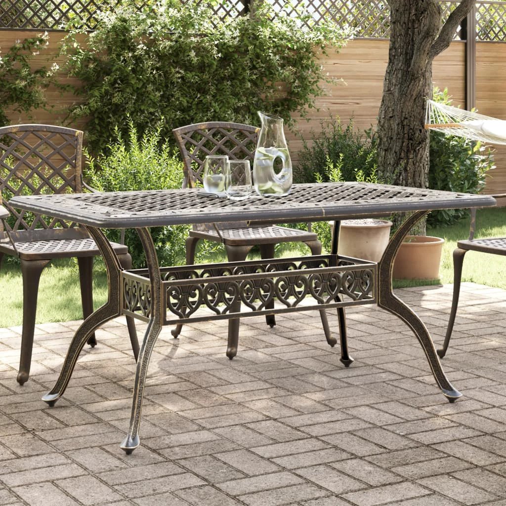 vidaXL Garden Table Bronze 150x90x72 cm Cast Aluminium -