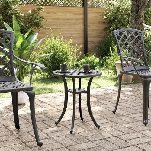 vidaXL Garden Table Bronze Ø48x53 cm Cast Aluminium -